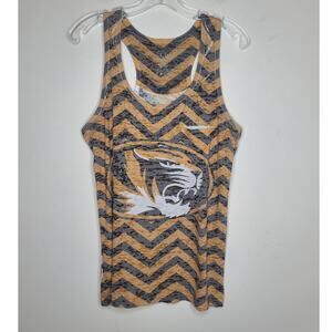 University of Missouri Mizzou Tigers gold black chevron tank top - large